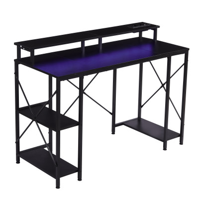 PRZEDSPRZEDAŻ  Biurko gamingowe B24-FX LED (czarne)
