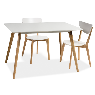 STÓŁ MILAN BIAŁY/DĄB 120x80