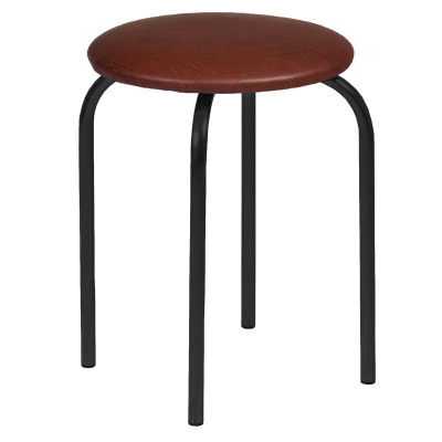 Taboret Chico 2 (ciemny brąz) - czarny stelaż