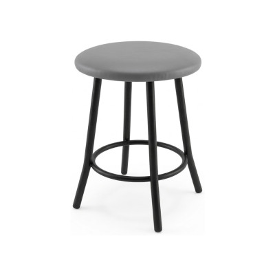 PRZEDSPRZEDAŻ CHICO 3  Taboret (eco szary) - czarny stelaż