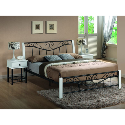 ŁÓŻKO PARMA 160X200 BIAŁY/CZARNY