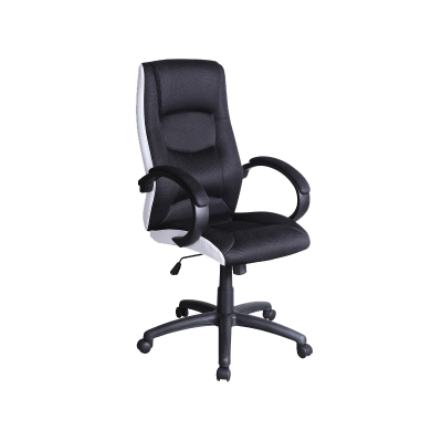 FOTEL OBROTOWY Q-041 CZARNY/BIAŁY