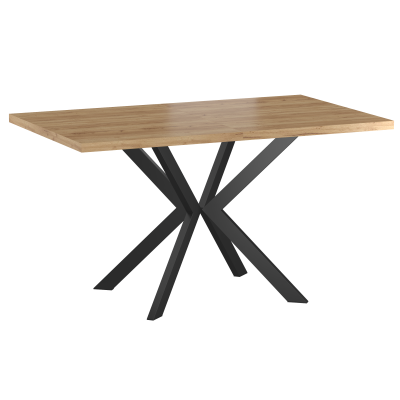 Stół rozkładany (dąb złoty craft /czarny) 140(270)x85