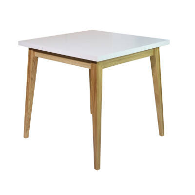 Stół Porto biały mat/dąb 80x80