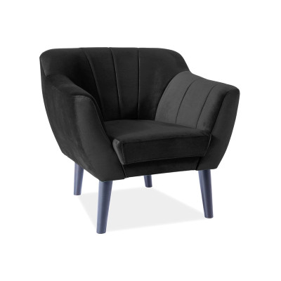 FOTEL TREFL 1 VELVET KOLOR CZARNY / WENGE