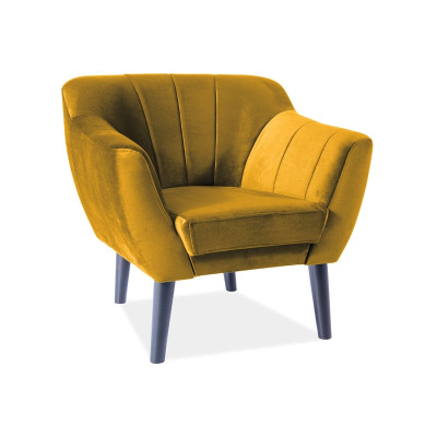 FOTEL TREFL 1 VELVET KOLOR CURRY / WENGE