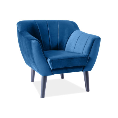 FOTEL TREFL 1 VELVET KOLOR GRANATOWY / WENGE