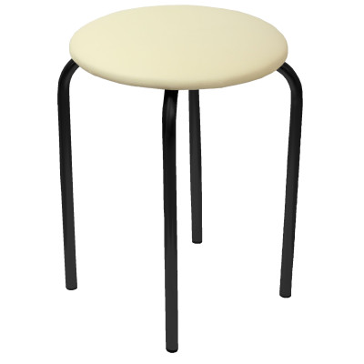 Taboret Chico 2 (eco beż) - czarny stelaż