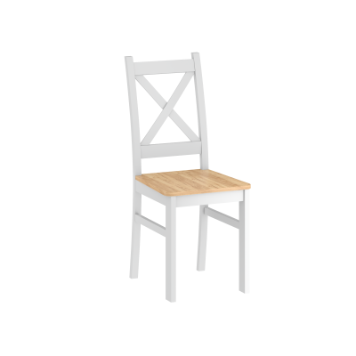 Krzesło CARLO białe (siedzisko dąb złoty craft)