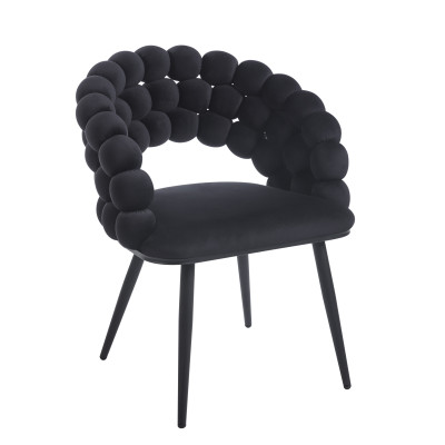 Krzesło K20-FX velvet - Riviera 100 czarne