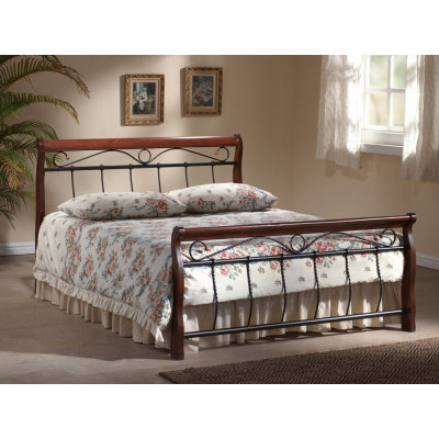 ŁÓŻKO VENECJA  120X200 ANTYCZNA CZEREŚNIA/CZARNY