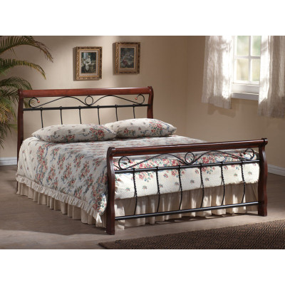 ŁÓŻKO VENECJA 160X200 ANTYCZNA CZEREŚNIA/CZARNY