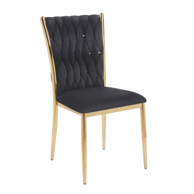 Krzesło K37-FX (G) velvet RIVIERA 100 (czarne)