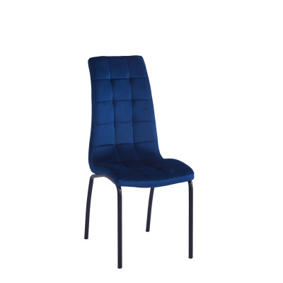 Krzesło DC2-092V (B) velvet (niebieskie) - czarny stelaż