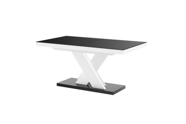 Stół Xenon Lux Czarny Mat Nogi Biały Połysk