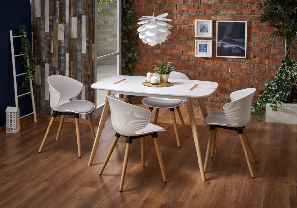 DAVID stół biały / buk