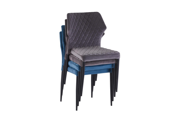 K331 krzesło nogi - czarne, siedzisko - granatowy