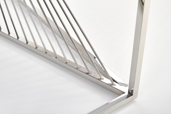 KN4 kosolka, stelaż - srebrny, szkło - dymiony