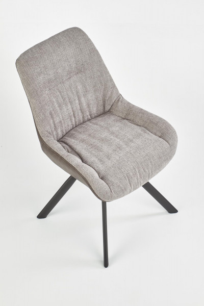 K393 krzesło jasny popielaty / brązowy