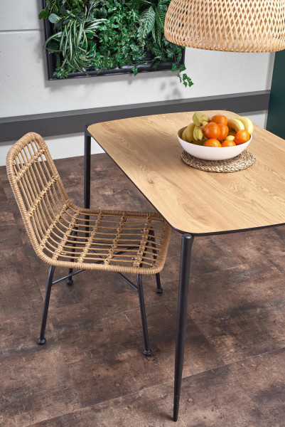 TORISTO stół, blat - dąb złoty, nogi - czarny