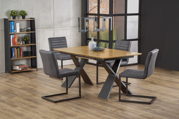 CHANDLER stół rozkładany dąb naturalny / czarny