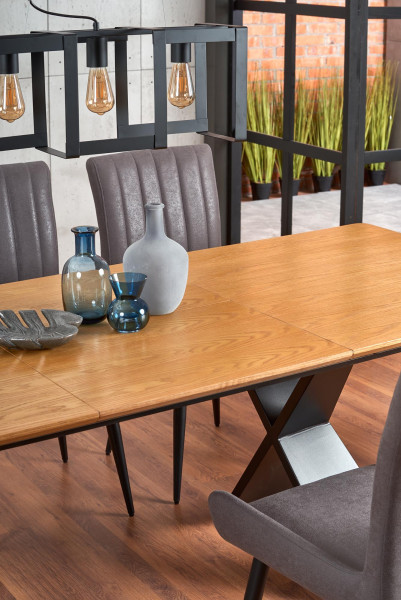 CHANDLER stół rozkładany dąb naturalny / czarny