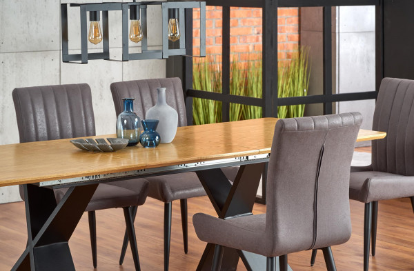 CHANDLER stół rozkładany dąb naturalny / czarny