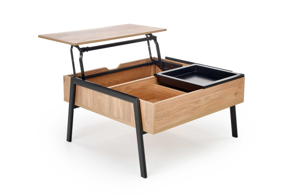 PODIUM ława blat: naturalny, nogi: czarny