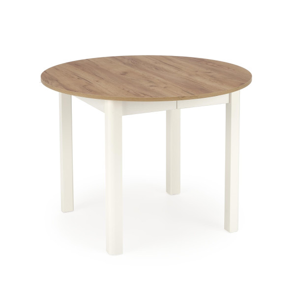 RINGO stół kolor blat dąb craft, nogi - biały (102-142x102x76 cm)