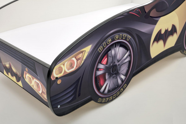 Łóżko BATCAR dziecięce wielobarwne z materacem