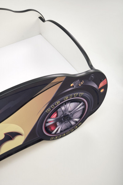 Łóżko BATCAR dziecięce wielobarwne z materacem