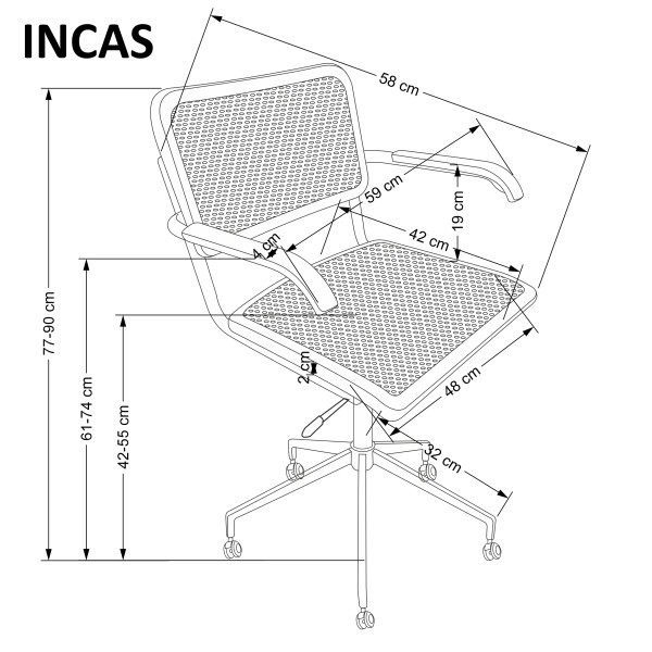 INCAS fotel gabinetowy brązowy / czarny