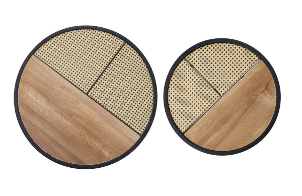 GARMINA zestaw 2 ław dąb złoty / czarny