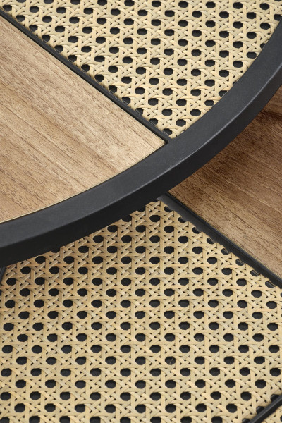 GARMINA zestaw 2 ław dąb złoty / czarny