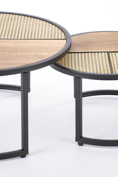 GARMINA zestaw 2 ław dąb złoty / czarny