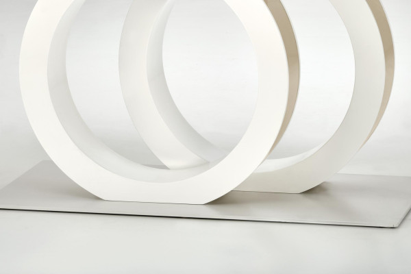 GALARDO stół rozkładany, biały / złoty