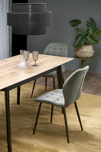 GULIAN stół rozkładany, blat - dąb wotan, nogi - czarny