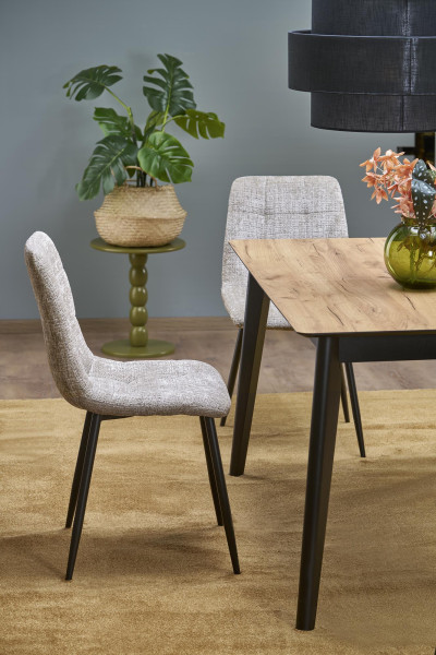 GULIAN stół rozkładany, blat - dąb wotan, nogi - czarny