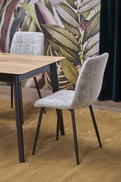 GULIAN stół rozkładany, blat - dąb wotan, nogi - czarny