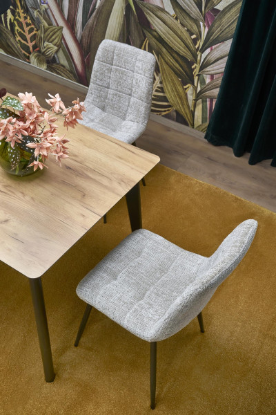 GULIAN stół rozkładany, blat - dąb wotan, nogi - czarny