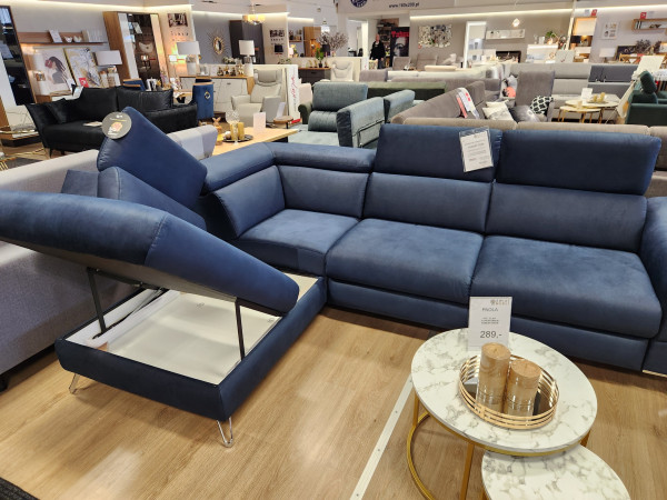 Narożnik HAMPTON z pojemnikiem i funkcją spania velvet