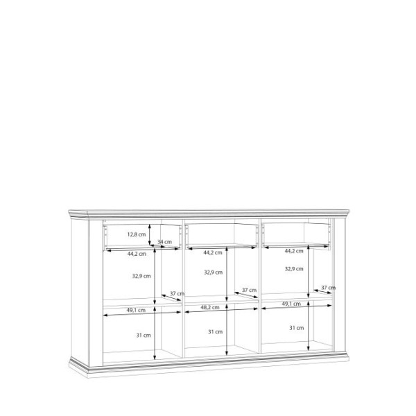 Komoda PONTYPOOL Biały/Dąb Riva 170 cm