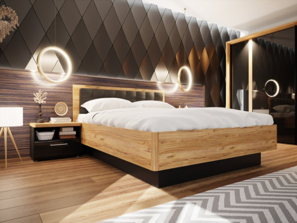 Stelaż łóżka z podnoszonym wkładem Tuluza Black 160x200