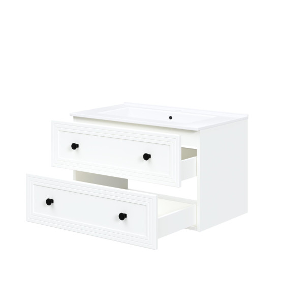 TORETO Szafka pod umywalkę 80/2S (MDF ramiak) biały