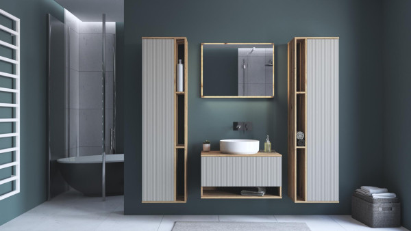 AVIOLA Lustro 80 cm + LED dąb artisan