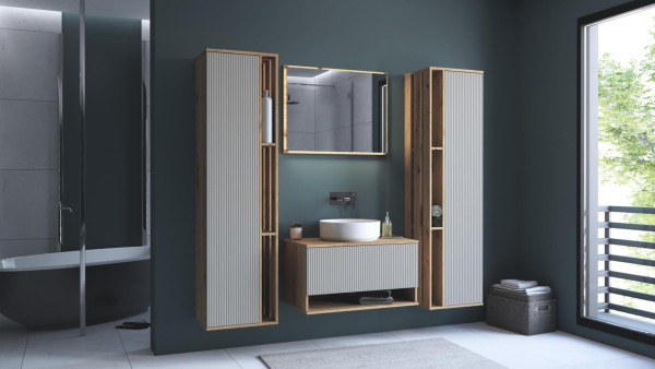 AVIOLA Lustro 80 cm + LED dąb artisan