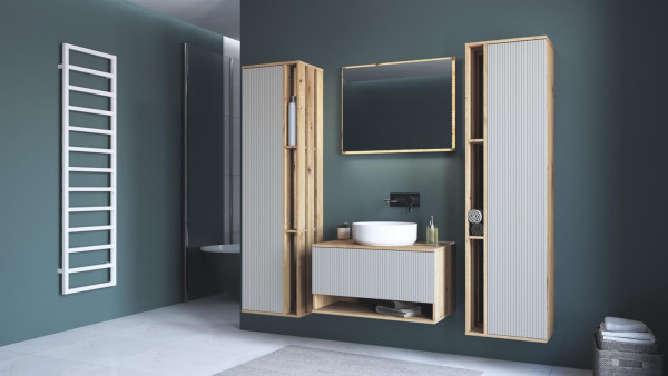 AVIOLA Lustro 80 cm + LED dąb artisan