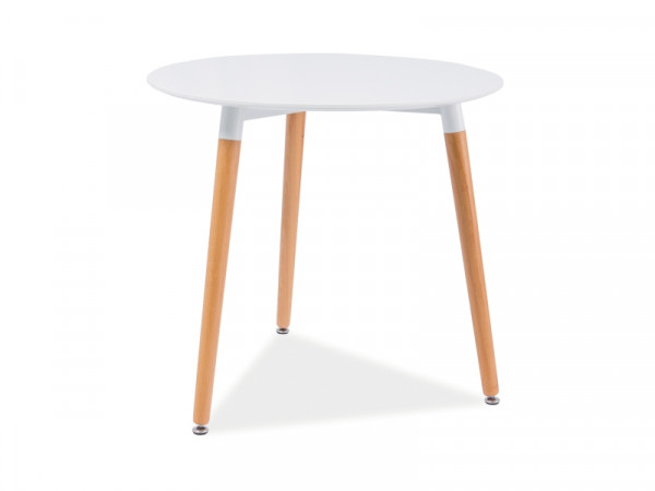 STÓŁ NOLAN III BIAŁY/BUK 80X80