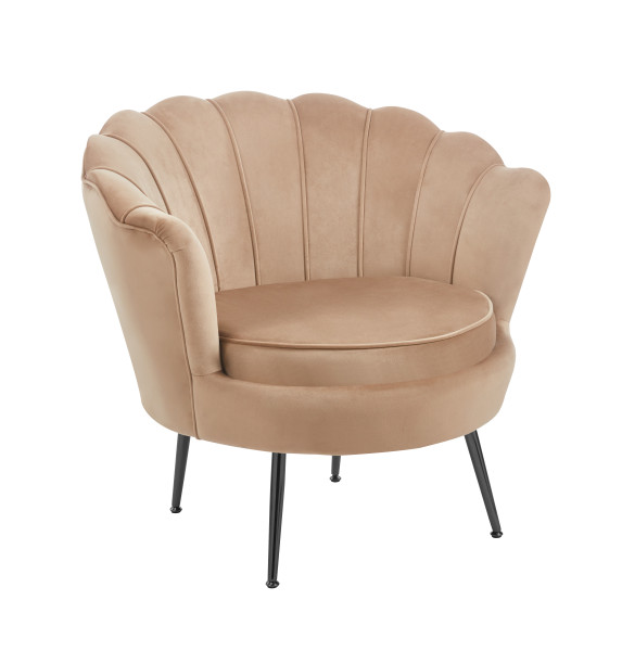 Fotel LC-032-1 velvet (cappuccino) /nogi czarne/