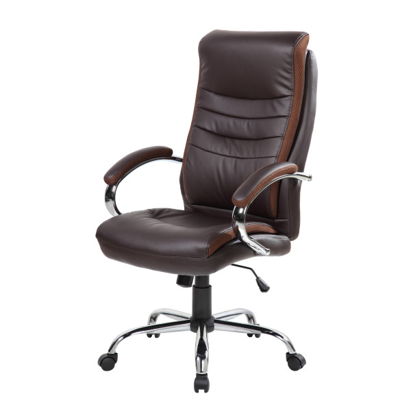 Fotel FB55-FX (PU) obrotowy (brązowy)